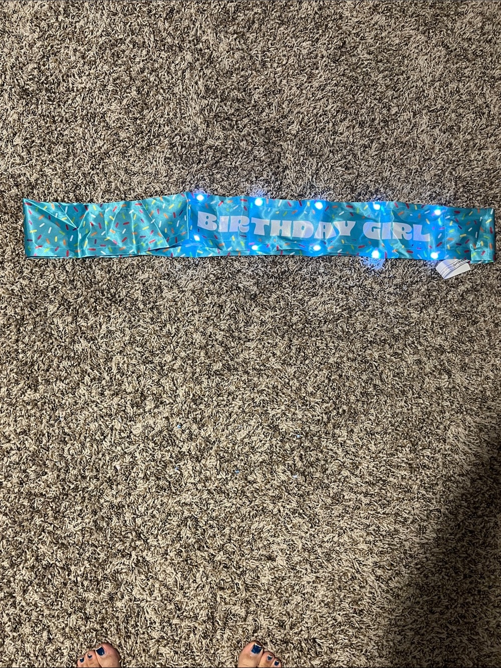 Birthday Girl Light-Up Sash - Blue Celebration Accessory